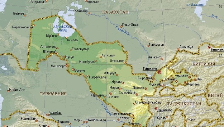 Карта Узбекистана Фото