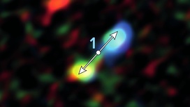 11 областей звездообразования, обнаруженных телескопом ALMA. Звёздочкой обозначена чёрная дыра в центре Галактики.