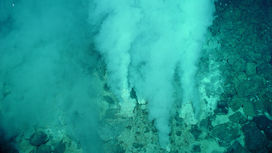 Так выглядит подводный гидротермальный источник на Земле. На Красной планете также когда-то плескались моря и действовали горячие источники.