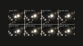 Событие микролинзирования, зафиксированное телескопом "Хаббл".