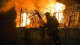Пожар на цветочном складе в Москве