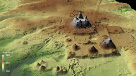 Архитектурный комплекс в виде пирамиды, найденный в одном из крупных поселений этой затерянной цивилизации.
