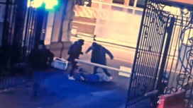 Камеры запечатлели ночное избиение прохожего в центре Москвы