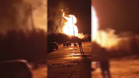 Авария на газопроводе: факельное горение у поселка Пелым сняли на видео