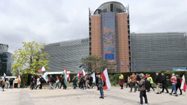 В Брюсселе протестуют фермеры из разных стран ЕС