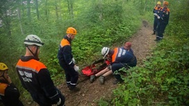 Спасатели в Сочи вынесли из леса туриста на носилках
